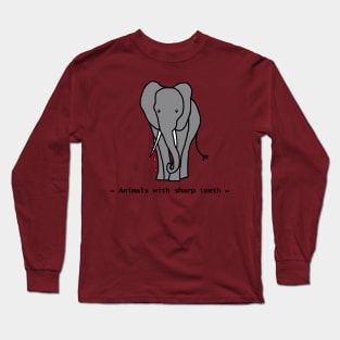 Animals with Sharp Teeth Halloween Horror Elephant Long Sleeve T-Shirt